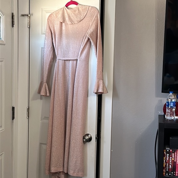 NWT Free People Pink Sparkle Maxi Wrap Dress - Picture 13 of 17
